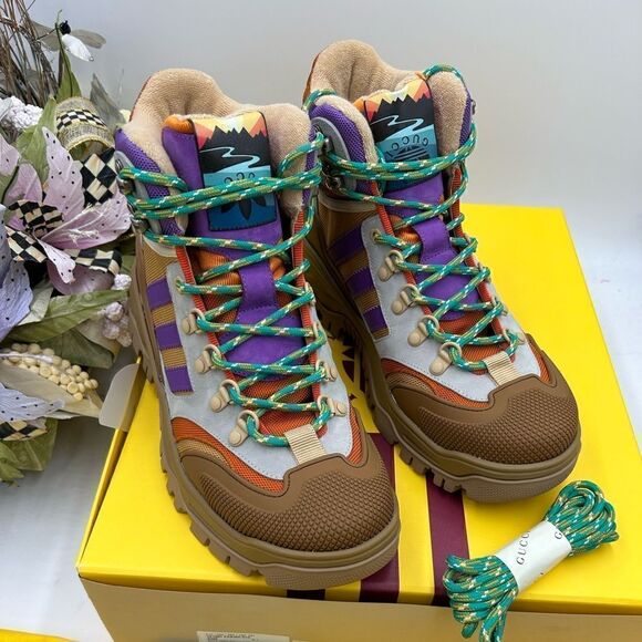 Men’s Gucci X Adidas Lace up boots size 8.5 made in Italy - Picture 1 of 10